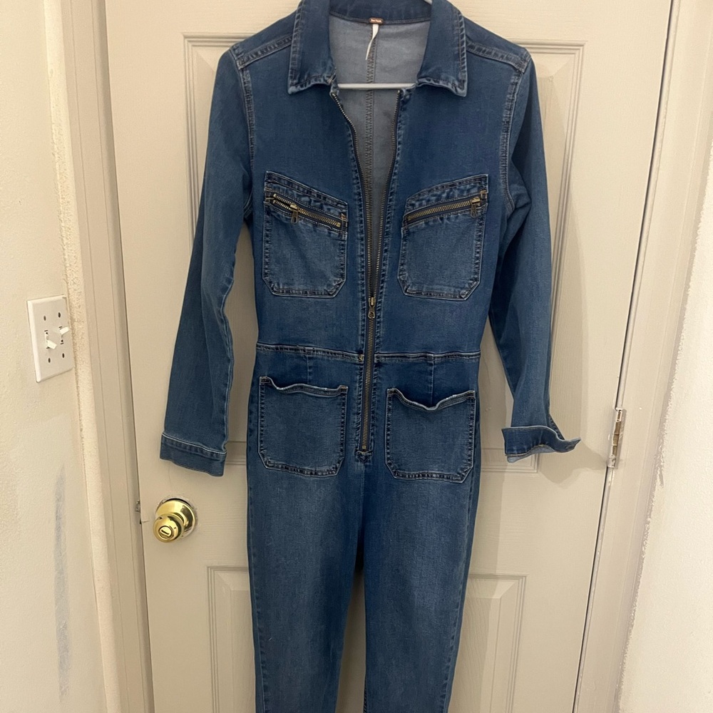 Free People Denim Jumpsuit